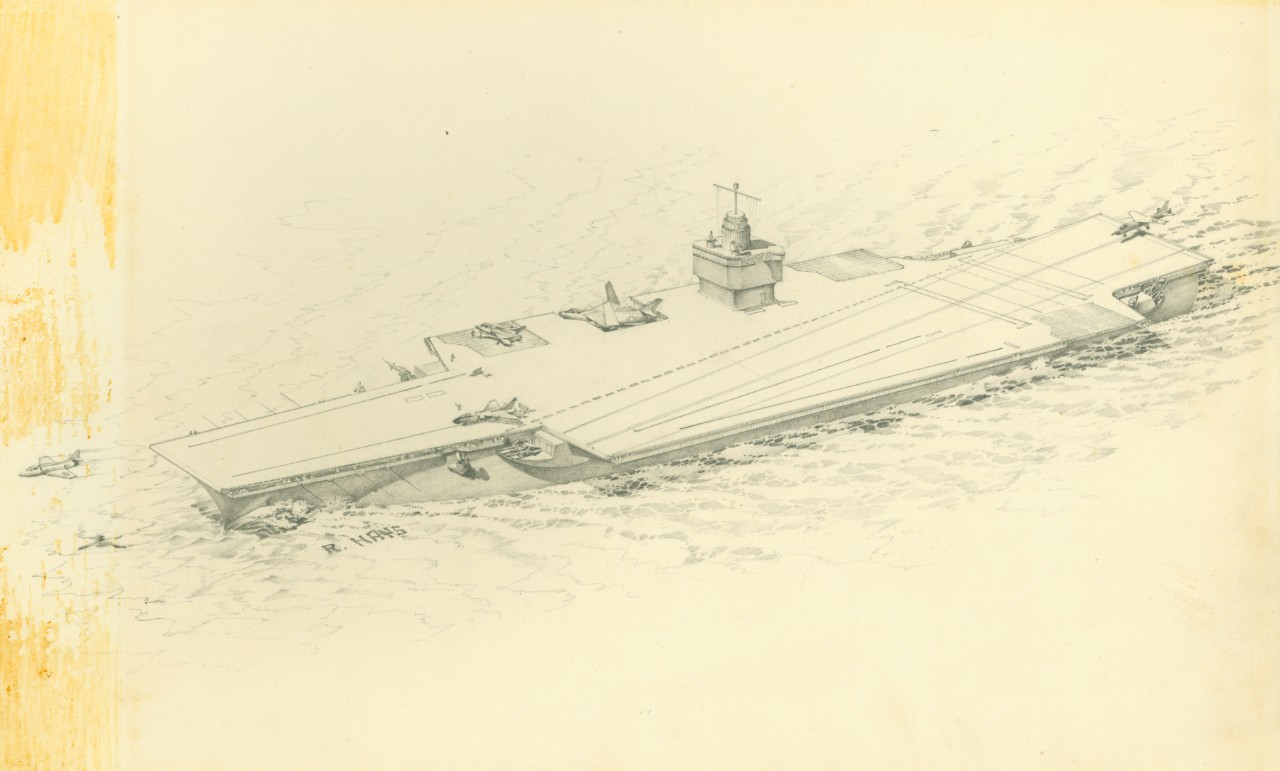 An aerial view of a carrier