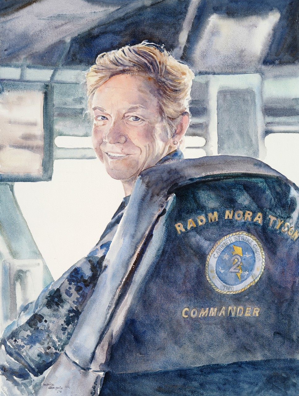 Nora Tyson sits in the commander’s chair on the bridge