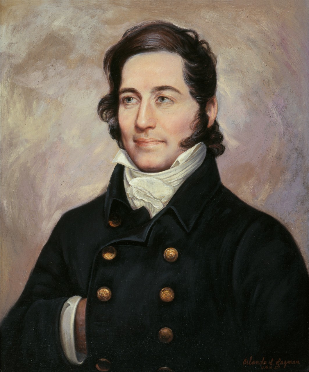Portrait of Captain Samuel Reid with his hand in his jacket