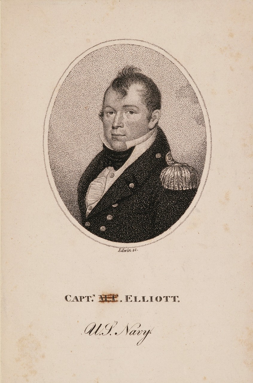 Portrait of Captain J. D. Elliot in early 19th century uniform 