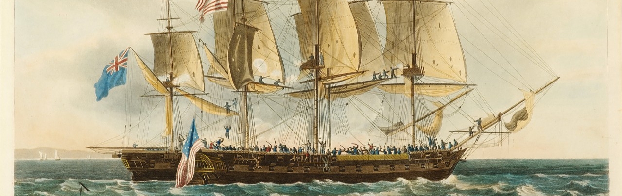 <p>His Majesty's Frigate Shannon Capt Broke Commander Carrying The American Frigate Chesapeake (Commanded by Capt Lawrence) by Boarding in Sight of Boston Harbor</p>
