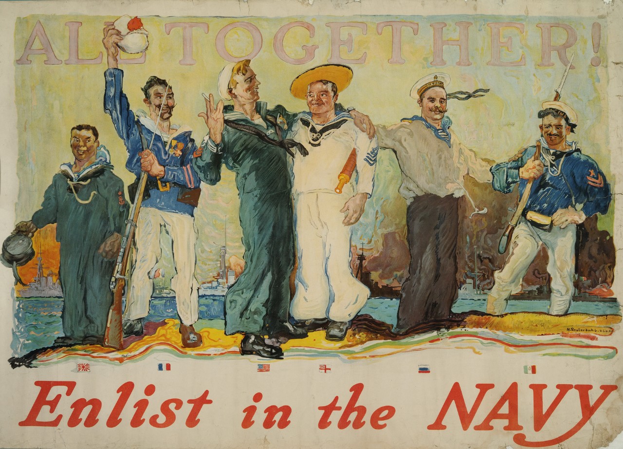 1917 Recruitment Poster I Want You For The Navy World War I 