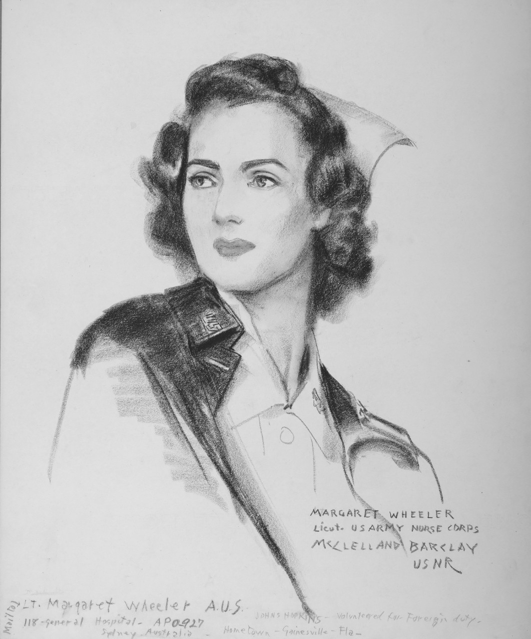 Portrait of  LT Margaret Wheeler, Army Nurse Corps