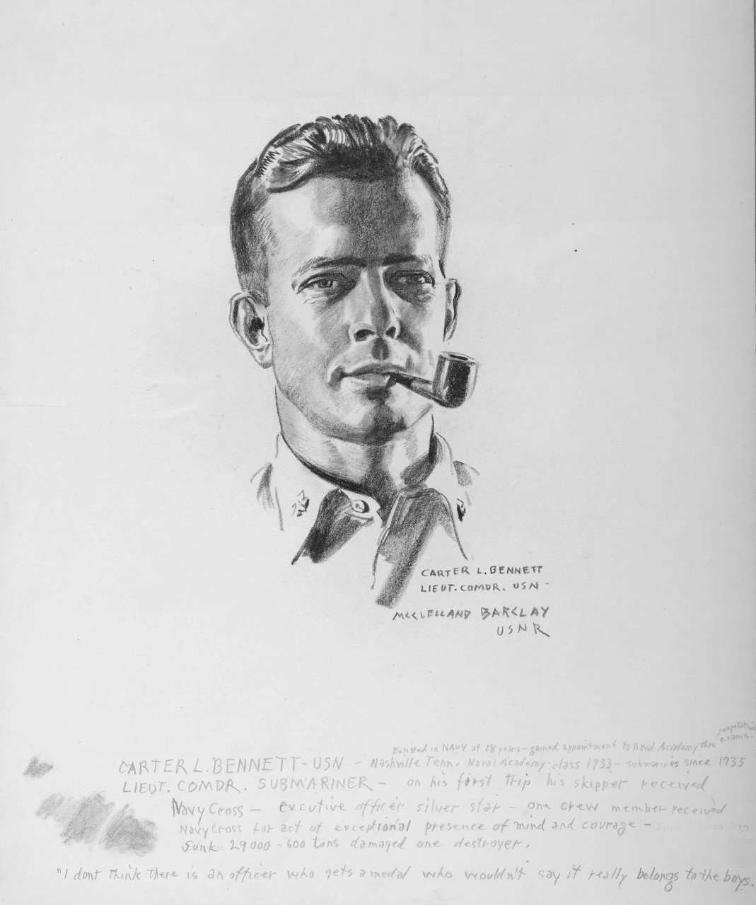 Portrait of LCDR Carter L. Bennett