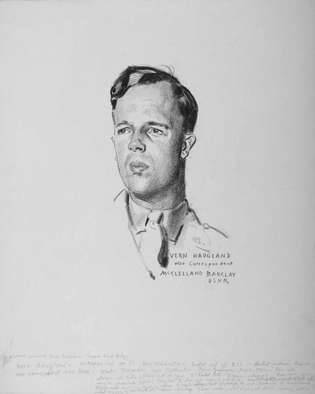 Portrait of Vern Haugland, War Correspondent