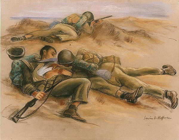 A corpsman helps a soldier
