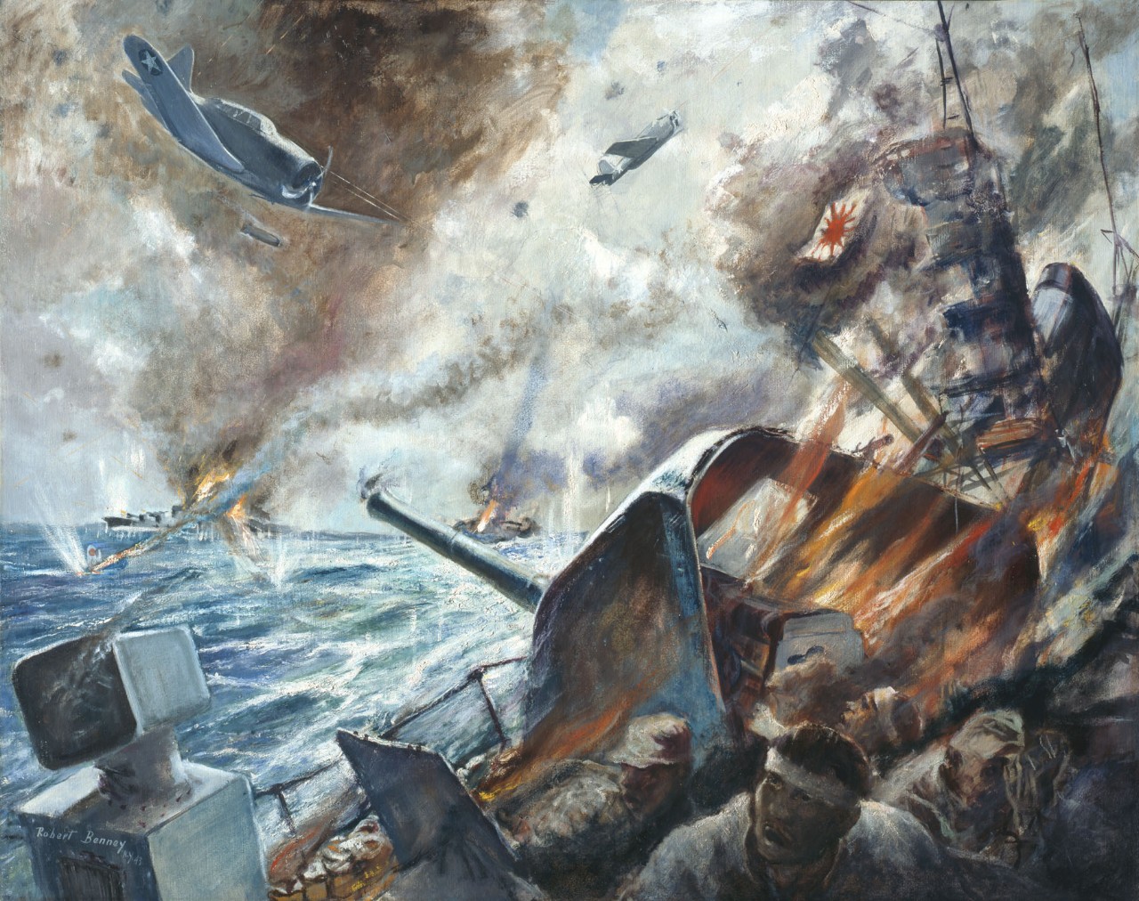 Air battle during the Solomon Island campaign