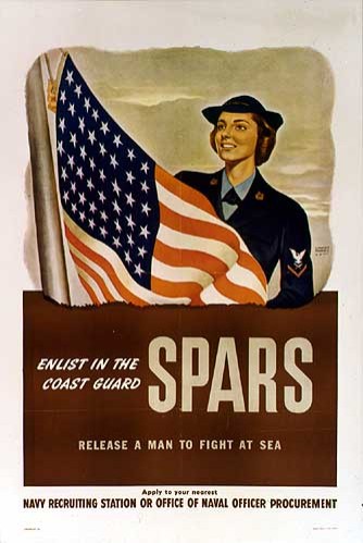 Poster with coast guard SPAR with American flag