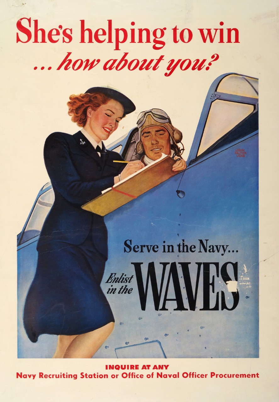 Poster of WAVE on the wing of a plane talking to a pilot