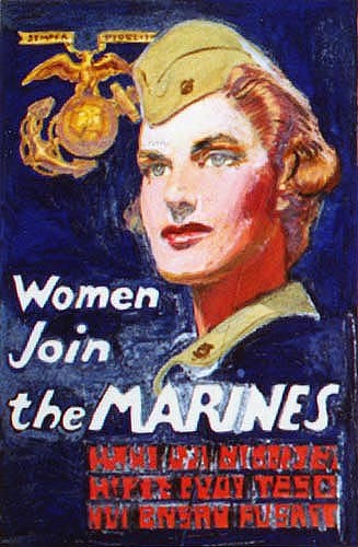 Oil Portrait of a woman marine
