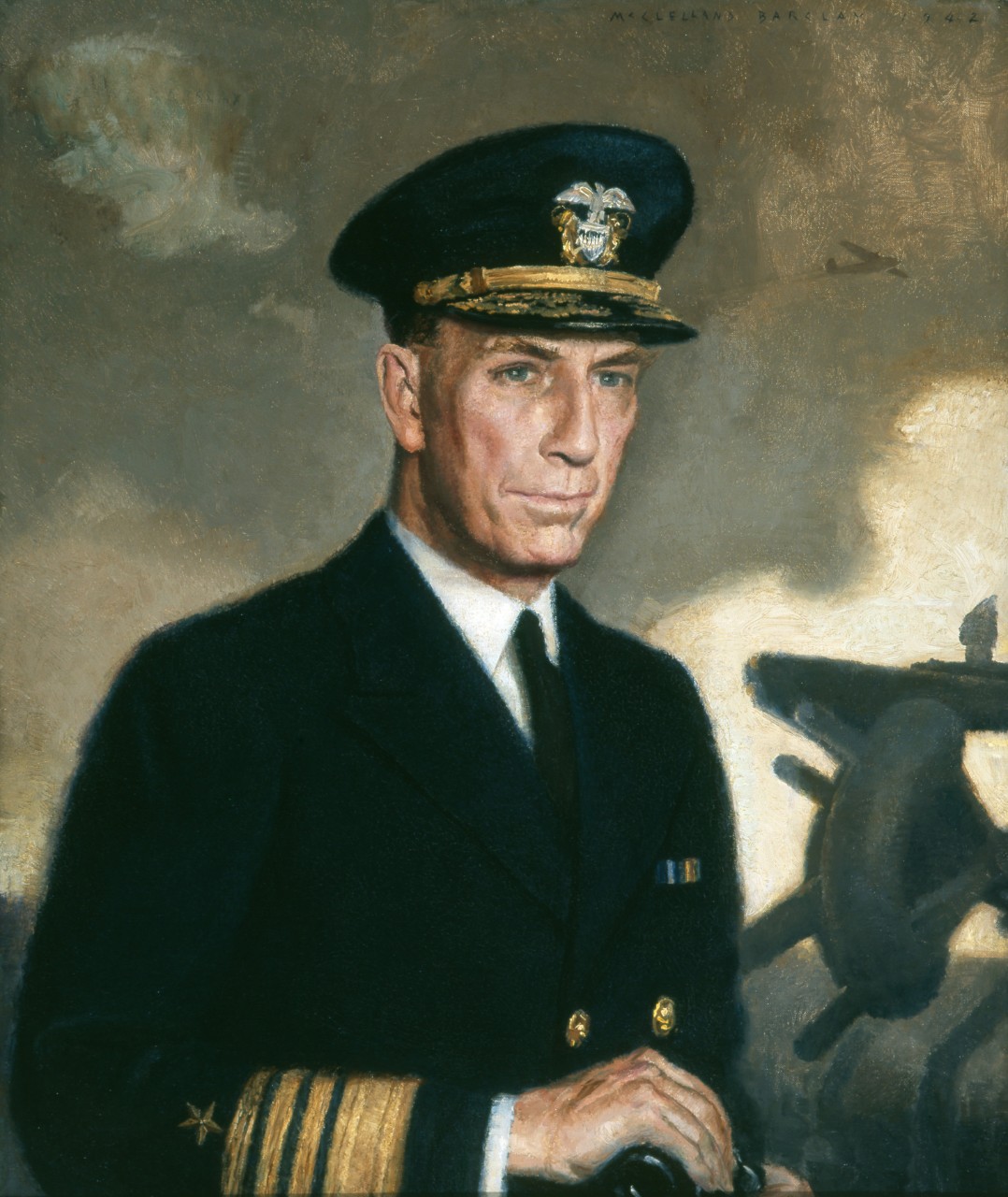 Portrait of Admiral Ingersoll in dress blue uniform