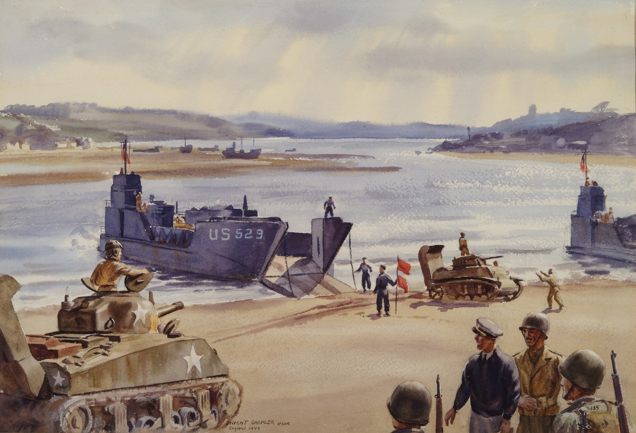 Loading landing craft for D-Day