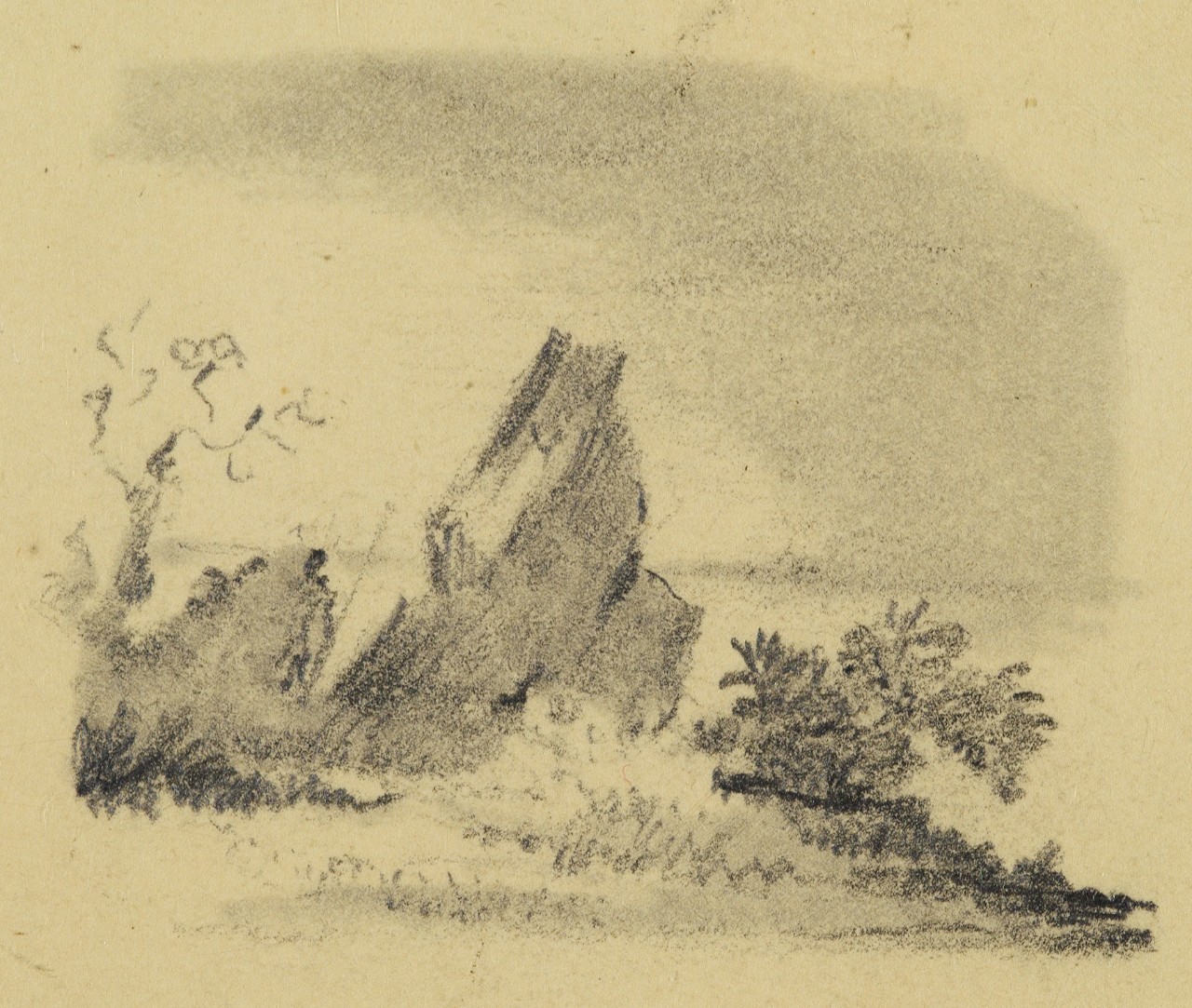 Landscape of a large rock