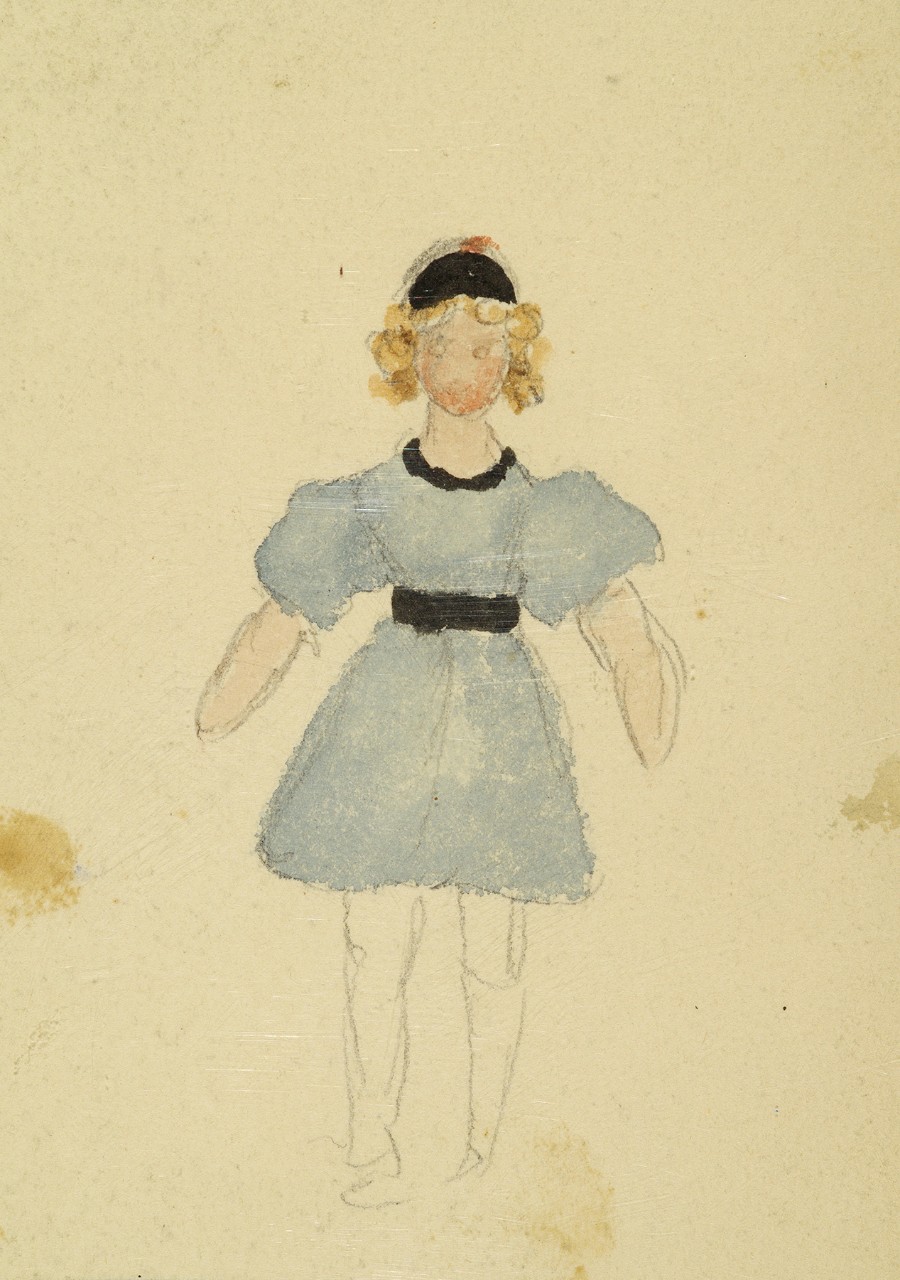 Portrait of girl in a blue dress