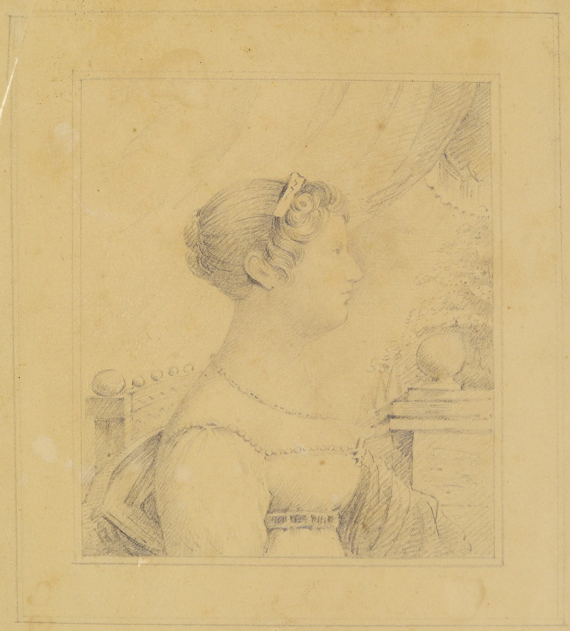 Profile portrait of a young woman
