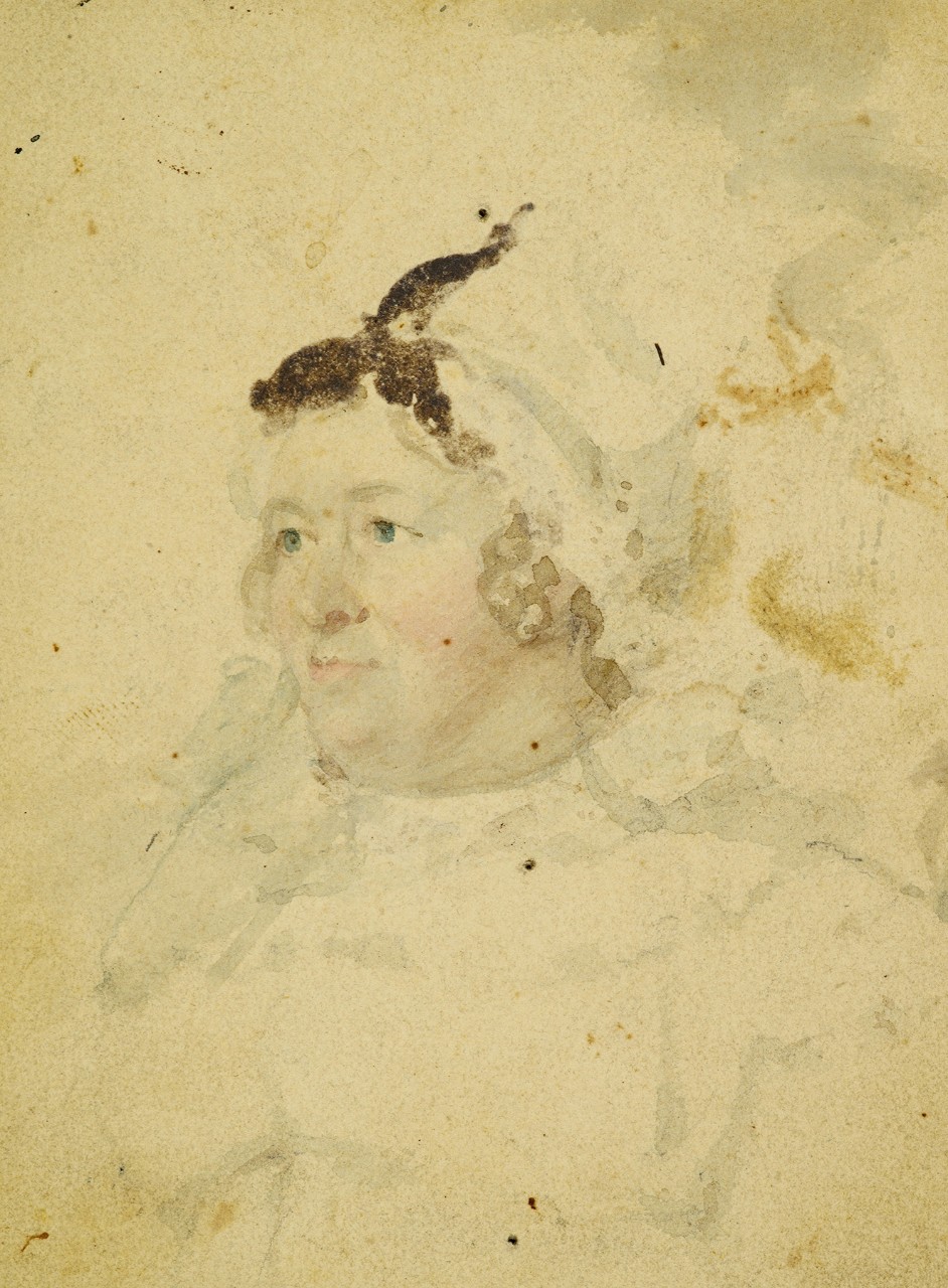 Portrait of an old woman with a bonnet