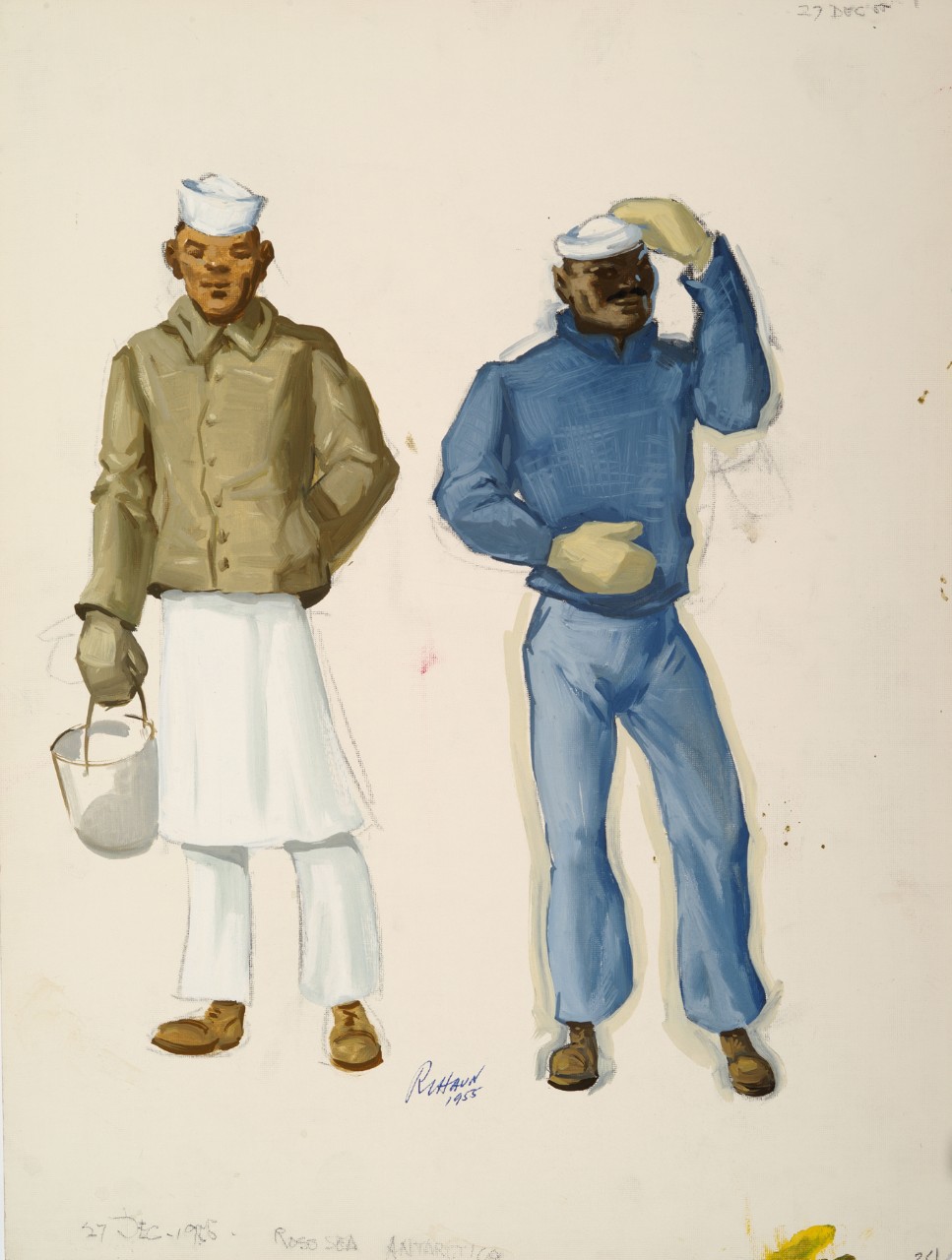 Two African American men dressed in cold weather gear