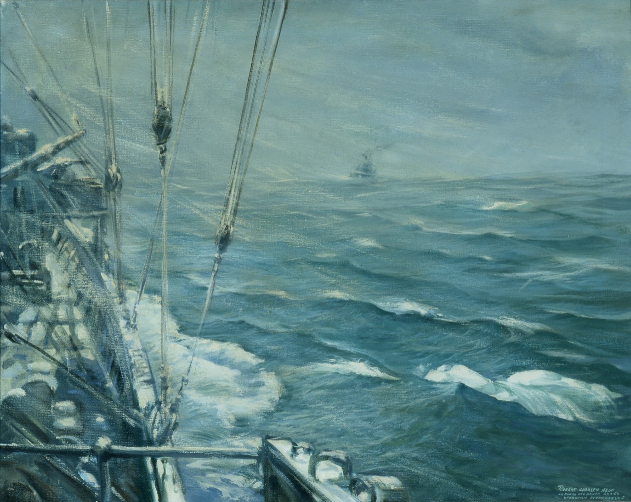 Rough seas seen from the deck of a ship