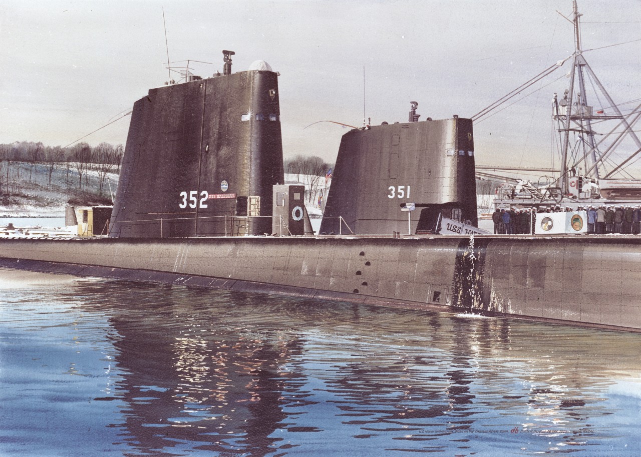 Two submarines at a peir 