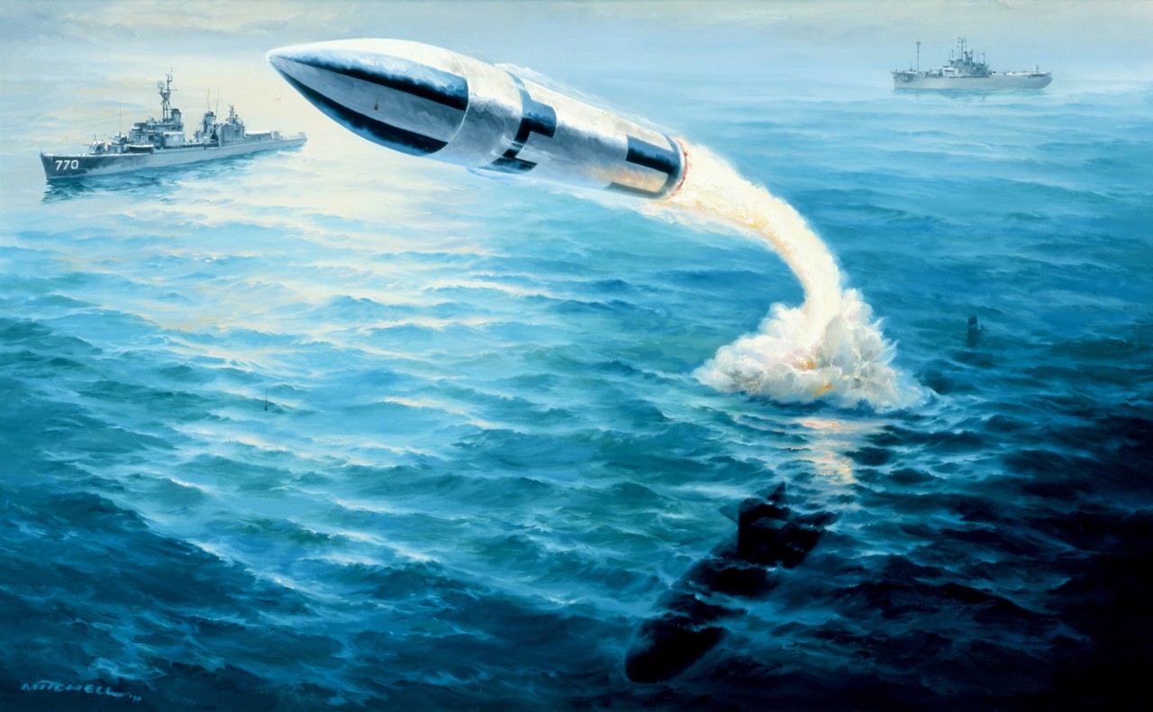 A missile is launched from under water