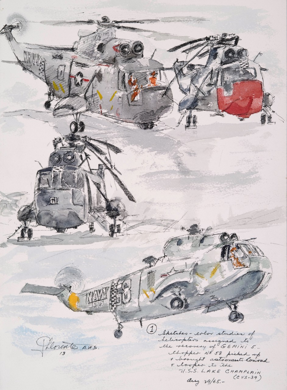 4 vignettes of a helicopter
