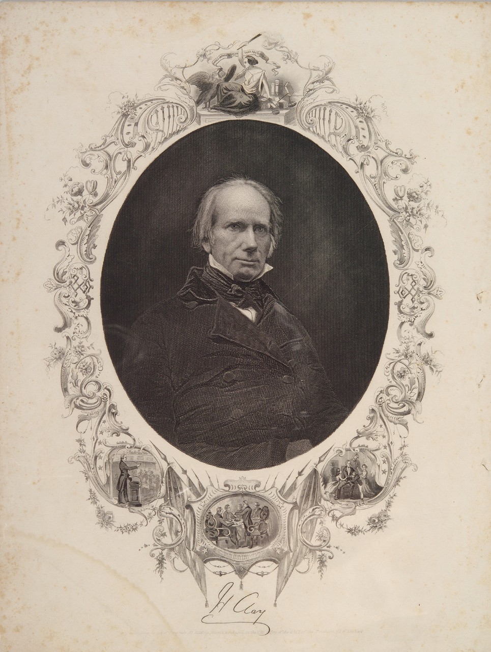 Oval portrait of Henry Clay with a boarder 