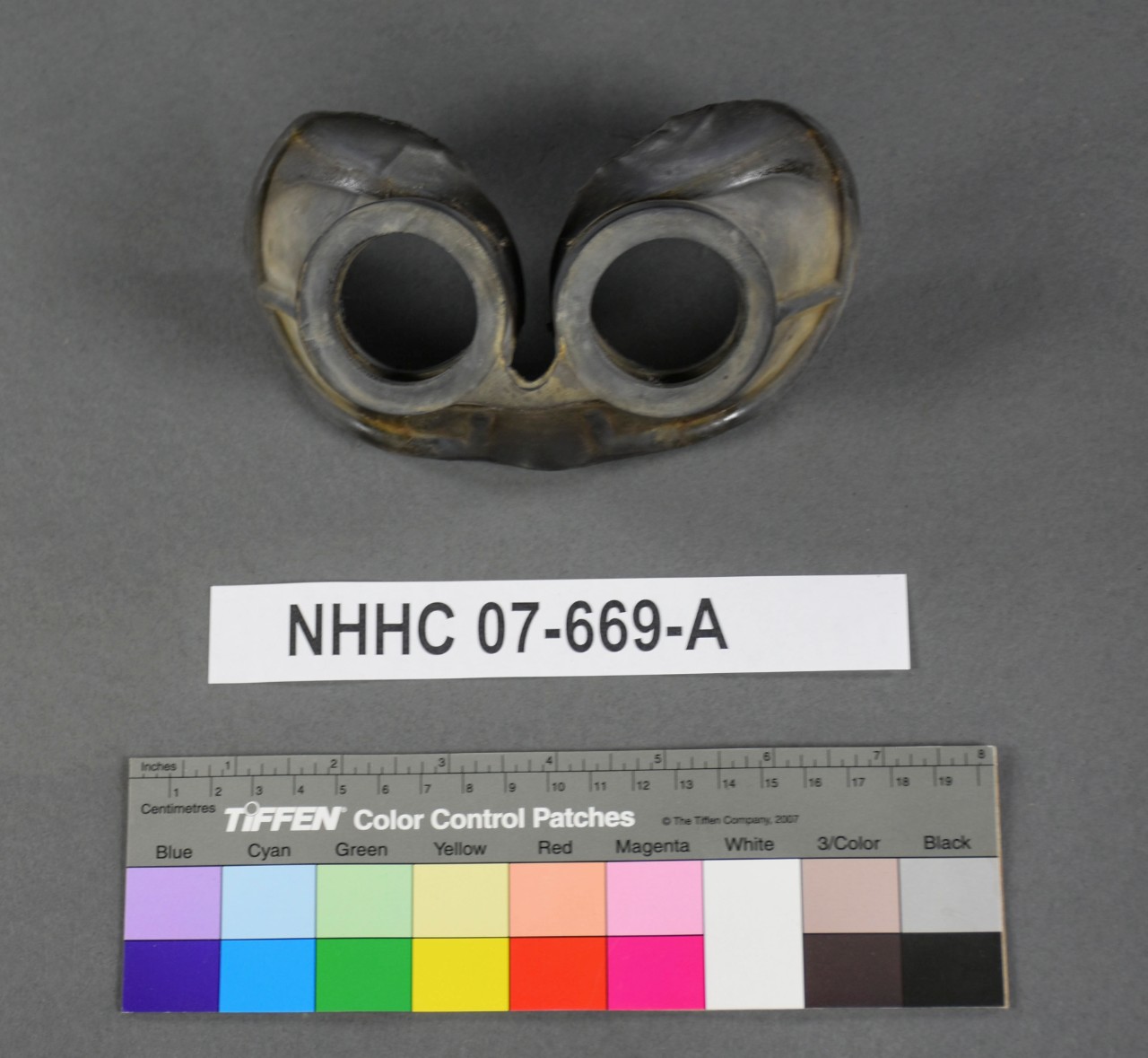 Rubber eye piece reverese attaches to Japanese Binoculars at Battle of Leyte Gulf