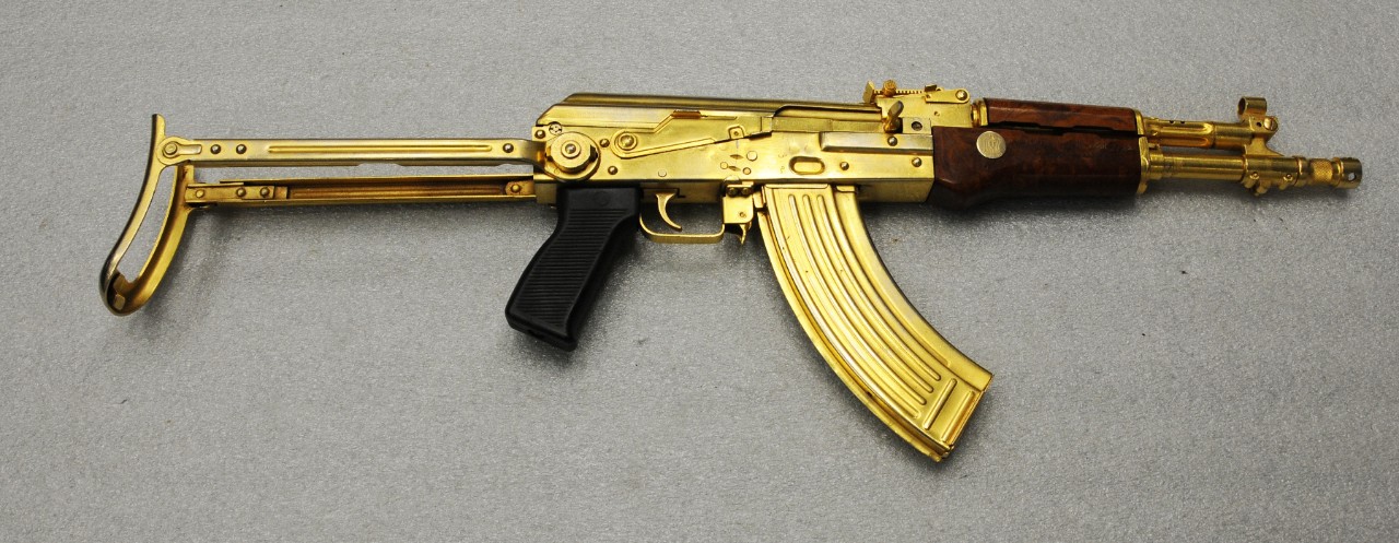 Machine Gun, AK-47, Iraqi, Gold-plated