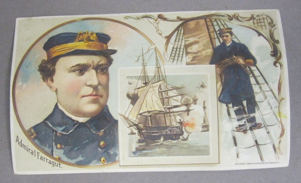 <p>Clark Thread Trading Card Admiral Farragut Obverse</p>