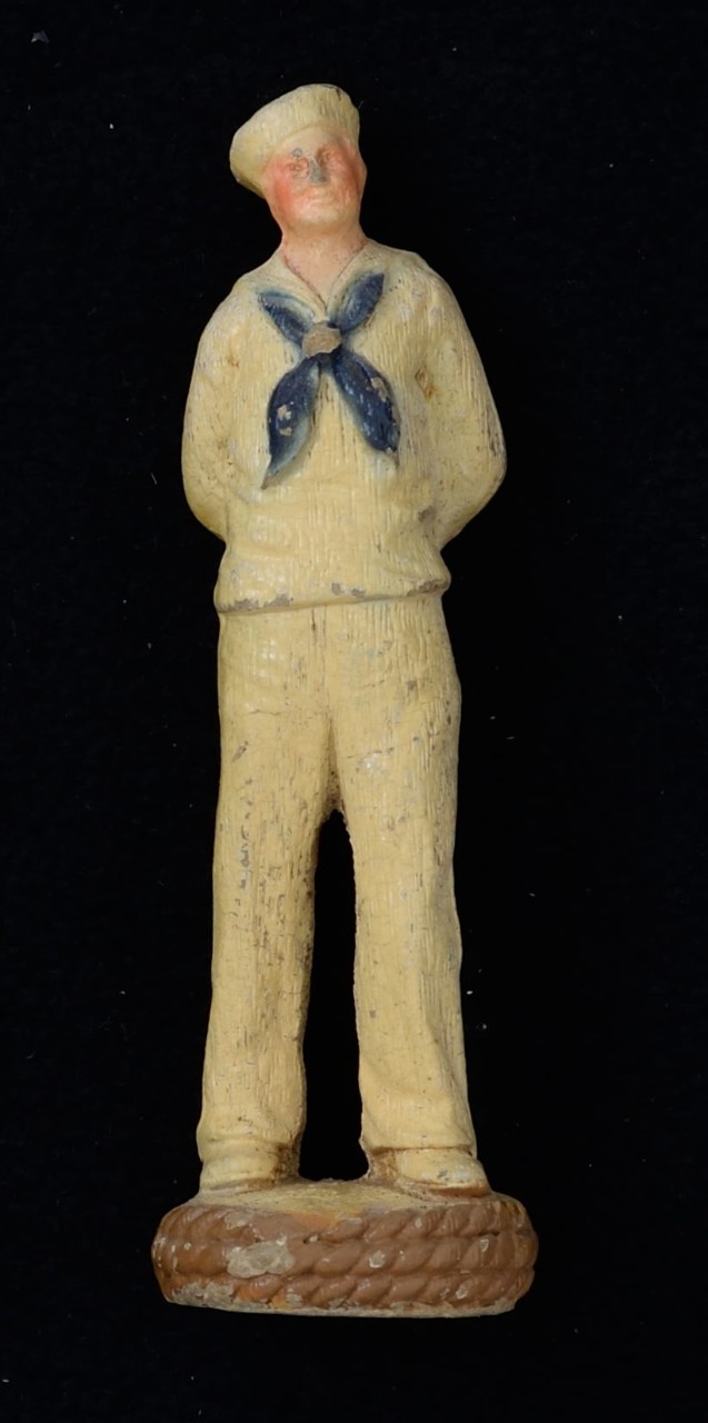 sailor wearing white milkman navy uniform toy made of syroco