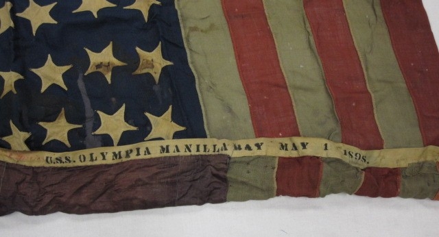 Hoist marked U.S.S. OLYMPIA MANILA BAY MAY 1 1898.