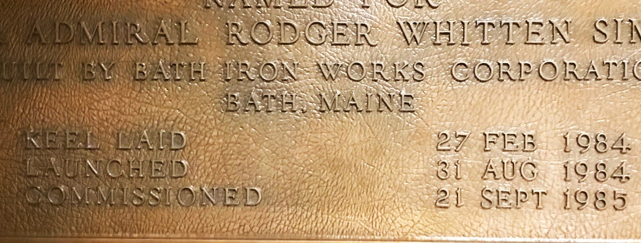 Builders Plaque from the USS Simpson