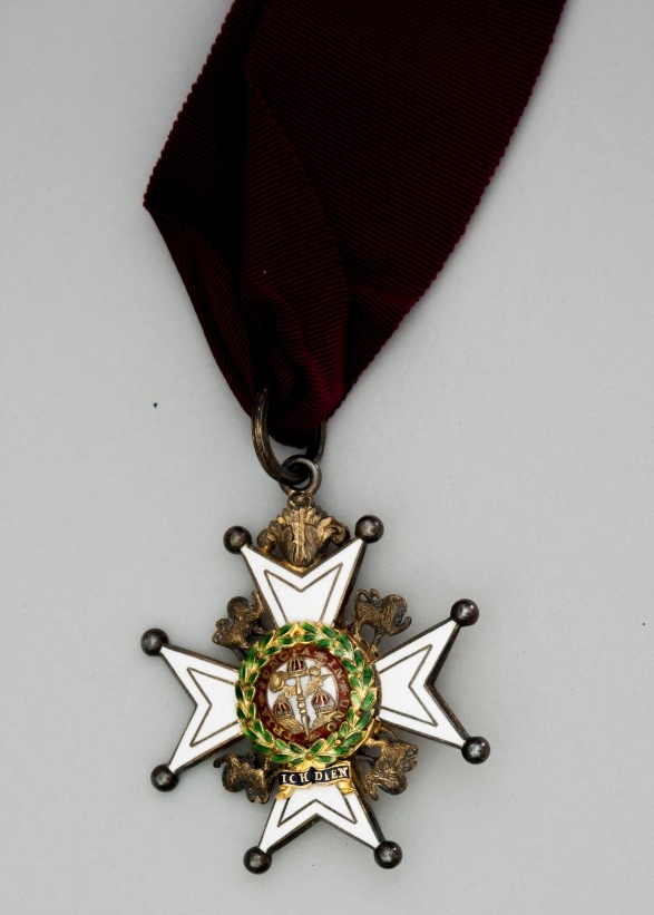 Maltese cross shaped medal reverse view order of the bath australia