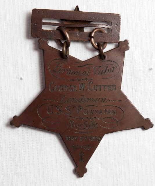 Engraved text of Medal of Honor of George Cutter