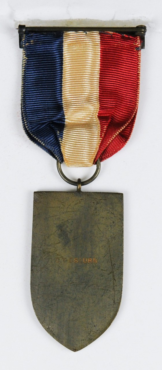 National Team Match Medal of Carl T Osburn from 1919 Reverse
