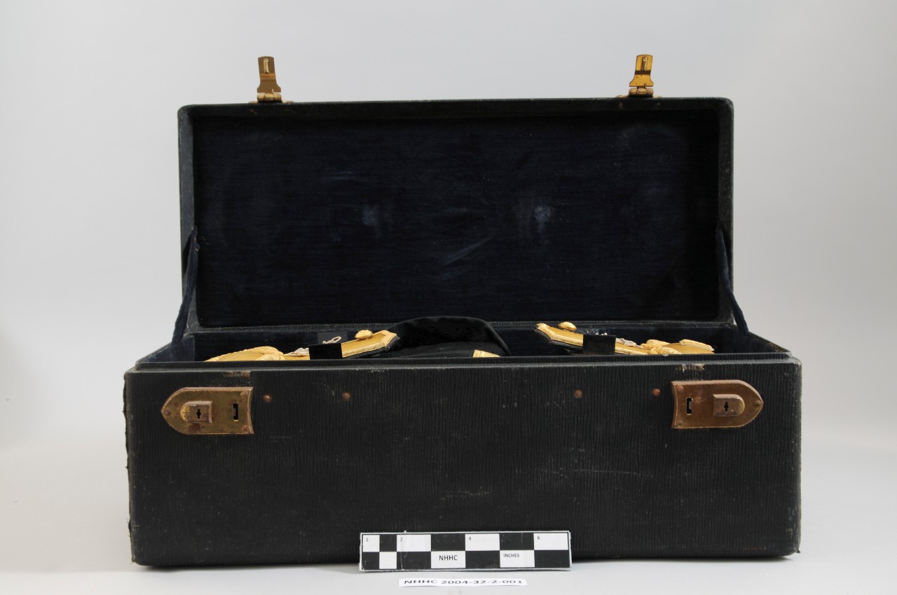 Front open view of case for Epaulettes of LT Skidmore showing locks