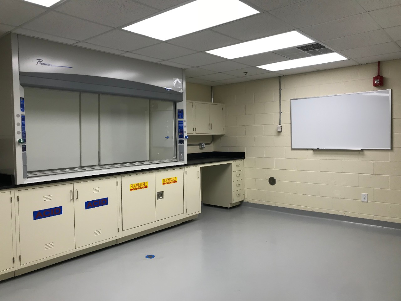 photo of laboratory with fume hood