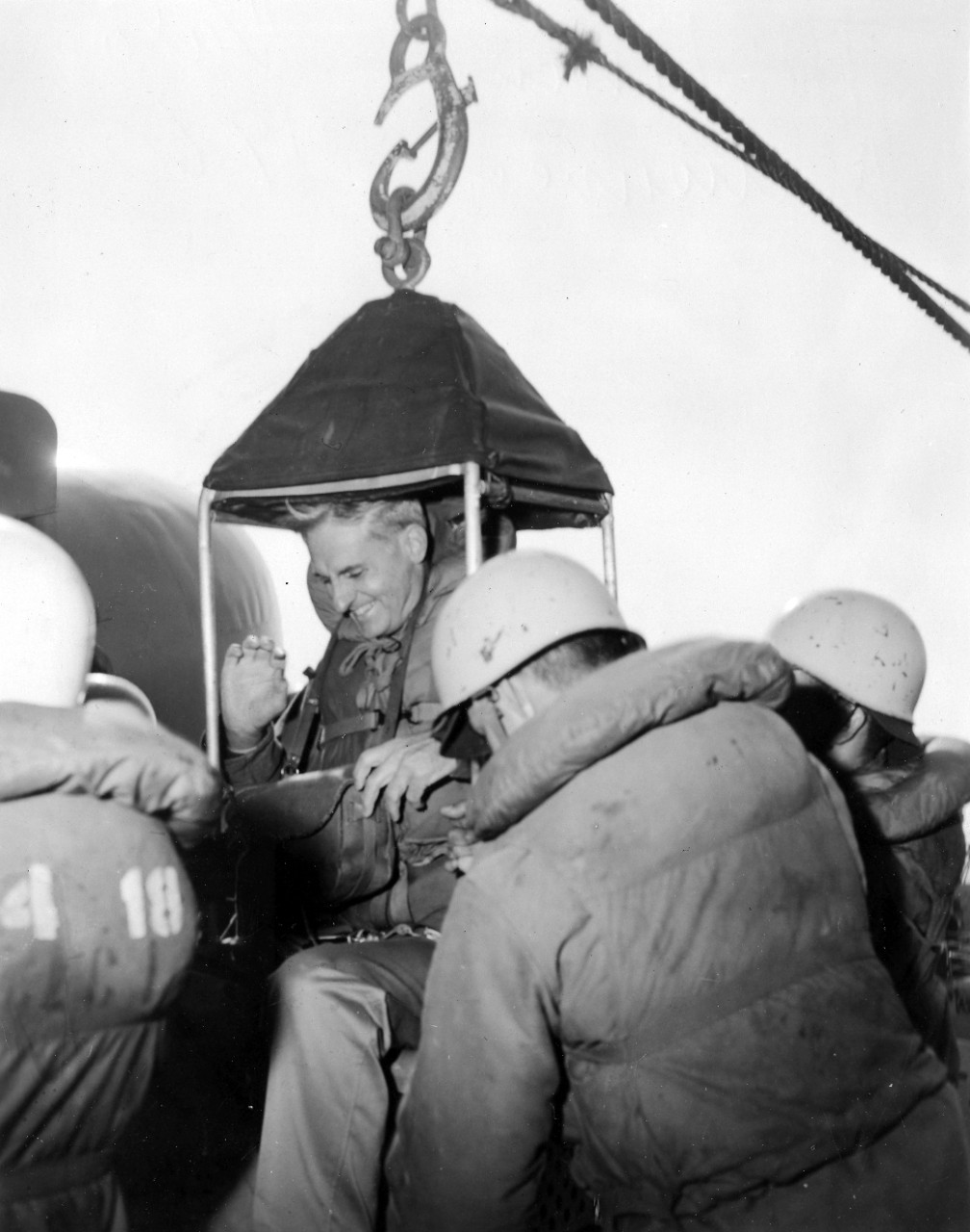 Hanson W. Baldwin hi-lining to the USS Northampton
