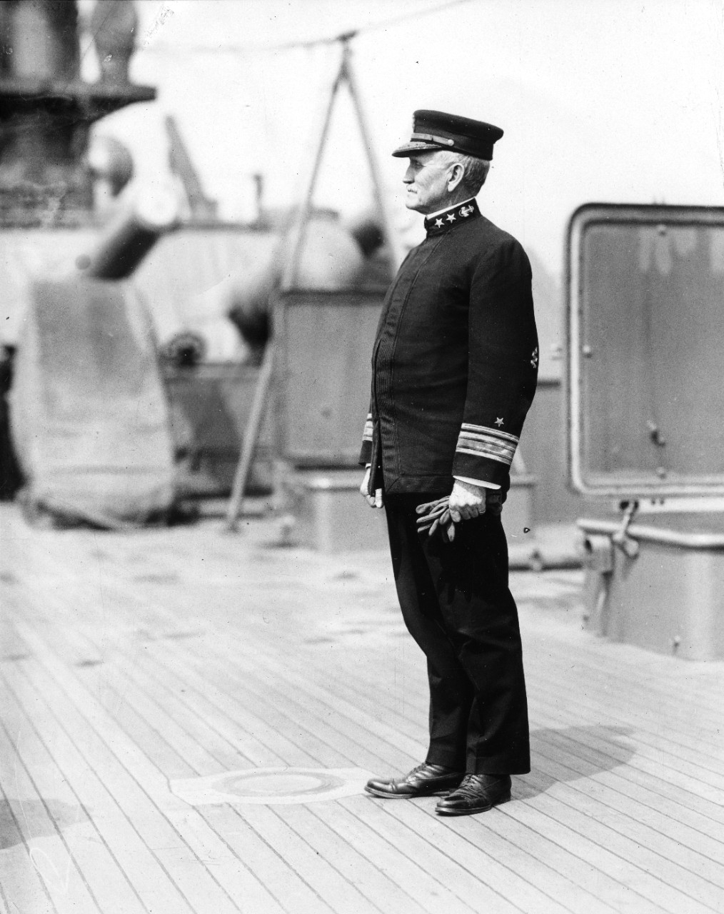 This collection of 135 photographs and several textual items consists primarily of views taken while then-Rear Admiral W.B. CAPERTON, USN, was CinC Pacific Fleet, c. 1918 and Commander, Cruiser Squadron, Atlantic Fleet, c. 1915-1916. The majority of views are of people and places in Haiti and South America, many in postcard form. There is only a limited selection of images of Caperton and U.S. Navy subjects. Many photos have been assigned NH numbers. Booklet and magazine transferred to Navy Department Library. 