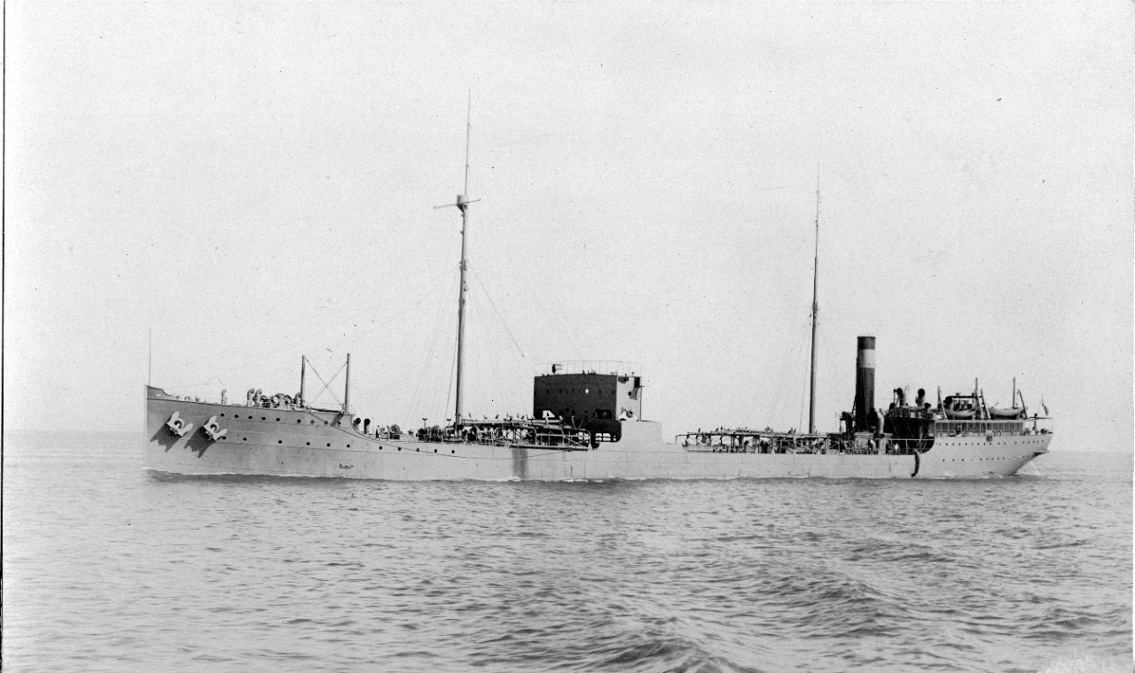 Photo album of 27 images plus 18 loose photos related to the launching of USS Cuyama (AO-3) at Mare Island, June 17, 1917. The album was prepared by Mare Island Navy Yard for presentation to Miss Margaret Offley, the sponsor of USS Cuyama. All its contents show or relate to the launching. Many of the photographs have been color tinted. Specific subjects include Miss Margaret Offley, USS Cuyama ready to launch, being christened, after launching, and off Mare Island; launching machinery, Mayor James Roney; and various unidentified officers and senior civilian staff of the Mare Island Navy Yard. Several of the images in the album have been cataloged at the item into the NH series:  NH 70532-NH 70540. 