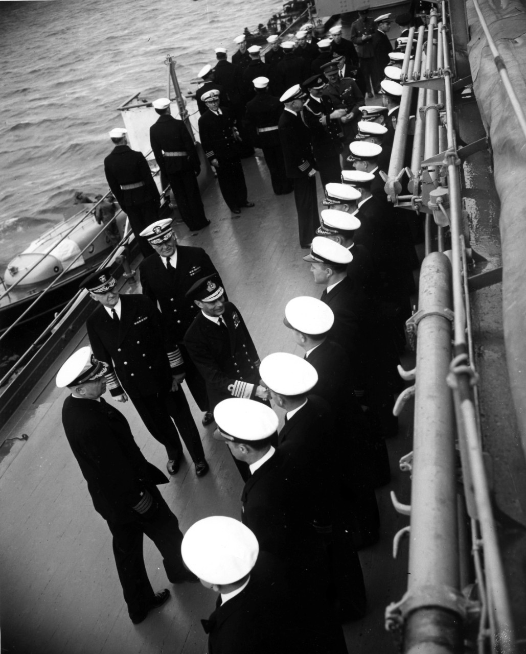 His Majesty, King George VI and his visit aboard the USS Washington (BB-56), June 1942 at Scapa Flow. From the VADM Robert C. Giffen Photo Collection. 