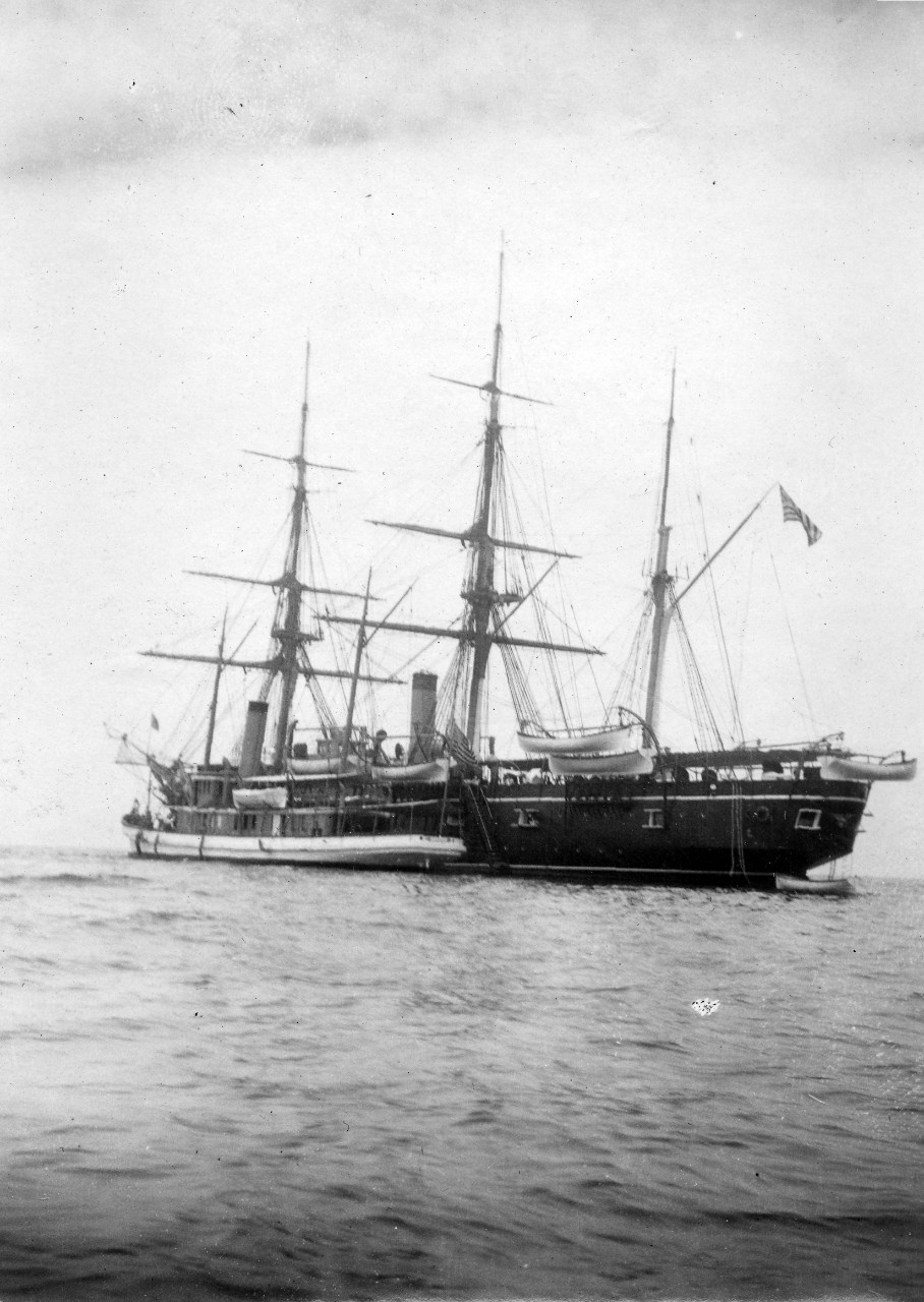 Midshipmen training and cruise vessel, USS Hartford (1858). Image is from the Clarence Grace Collection.