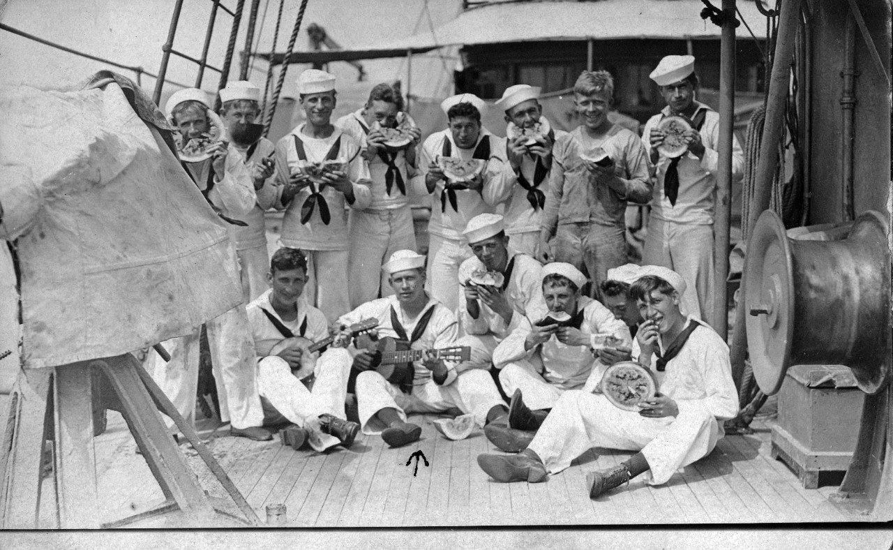 Collection of 12 photos related to the naval service of William J. Artz, circa 1920s while serving aboard USS Michigan and USS Sapelo. The images are nearly all of Artz along with various groups of crewmembers, both aboard ship and on shore. Also included is an outstanding panoramic image of the Philadelphia Navy Yard dated 1919. 