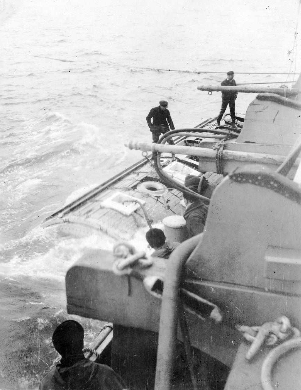 Pontoon being lowered down to the S-4 during salvage operations. 
