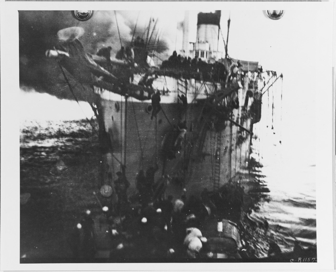 Photo #: 19-N-11575  Burning of French Transport Vinh-Long, 16 December 1922