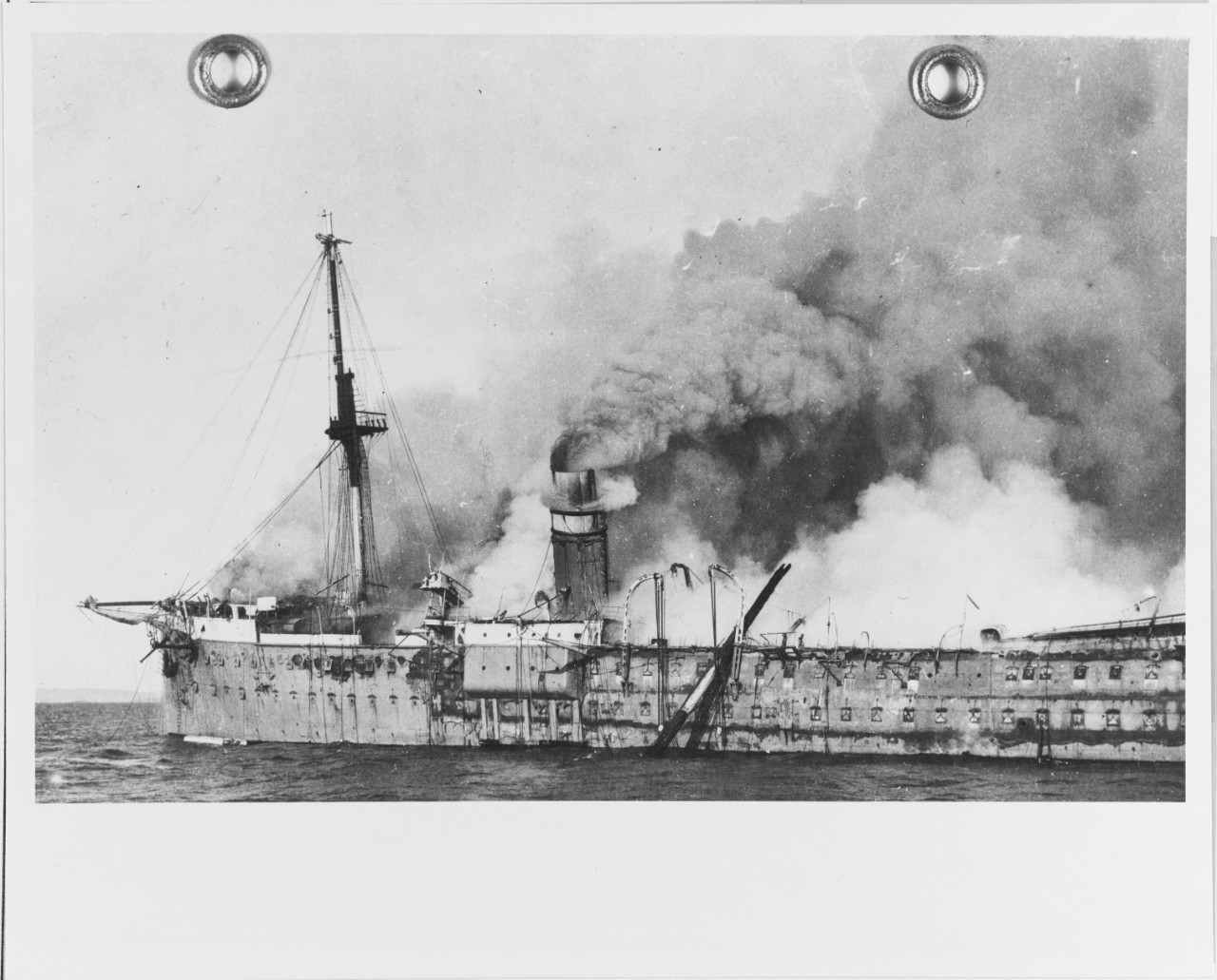Photo #: 19-N-11576  Burning of French Transport Vinh-Long, 16 December 1922