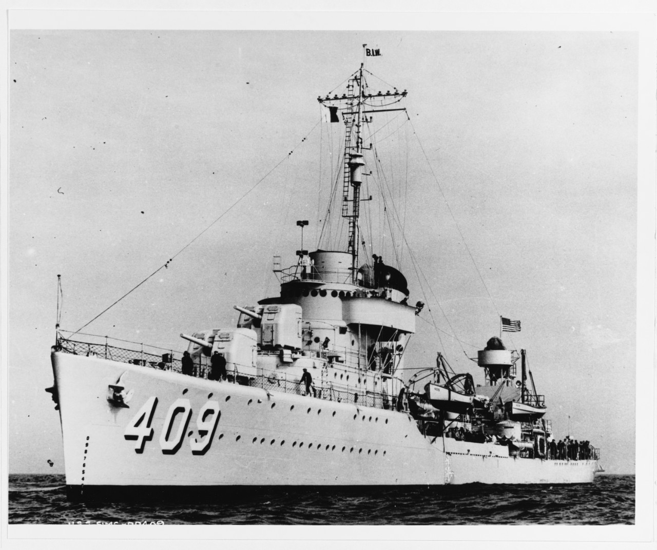 Photo #: 19-N-20822  USS Sims (DD-409)