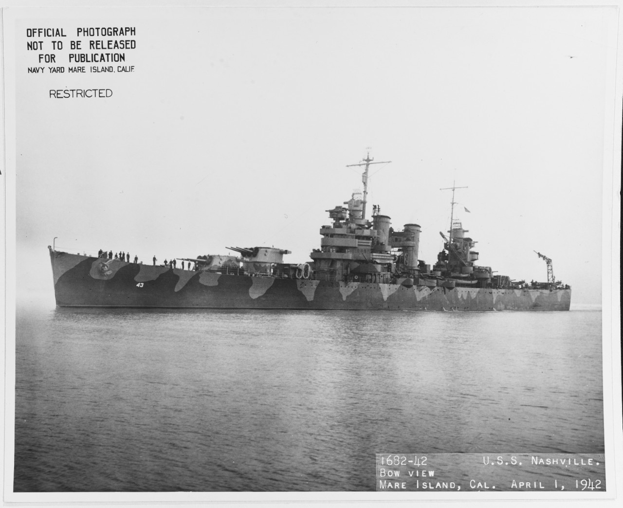 Photo #: 19-N-28993  USS Nashville (CL-43)