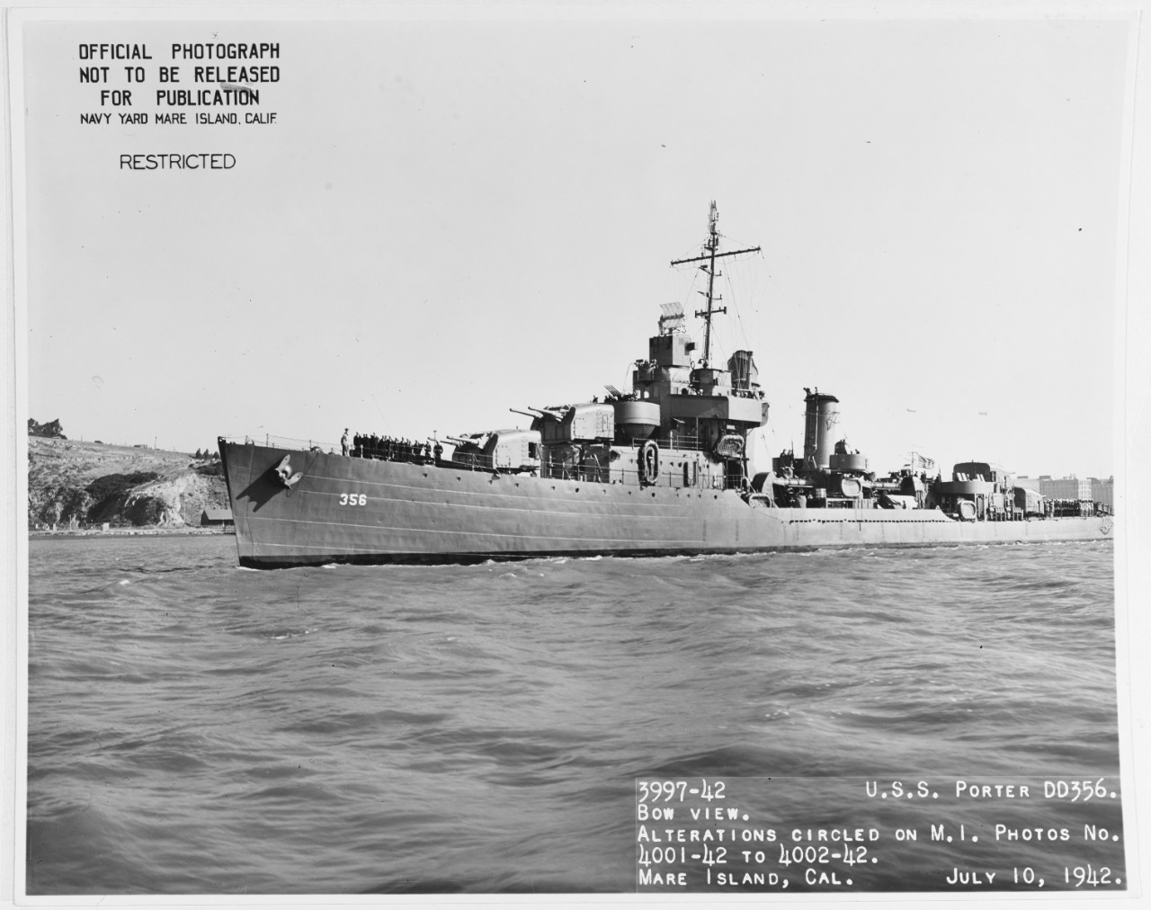 Photo #: 19-N-35345  USS Porter (DD-356)