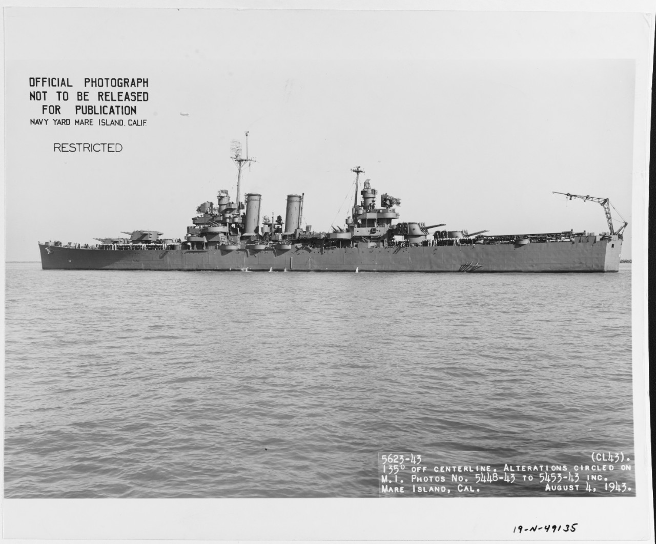 Photo #: 19-N-49135  USS Nashville (CL-43)